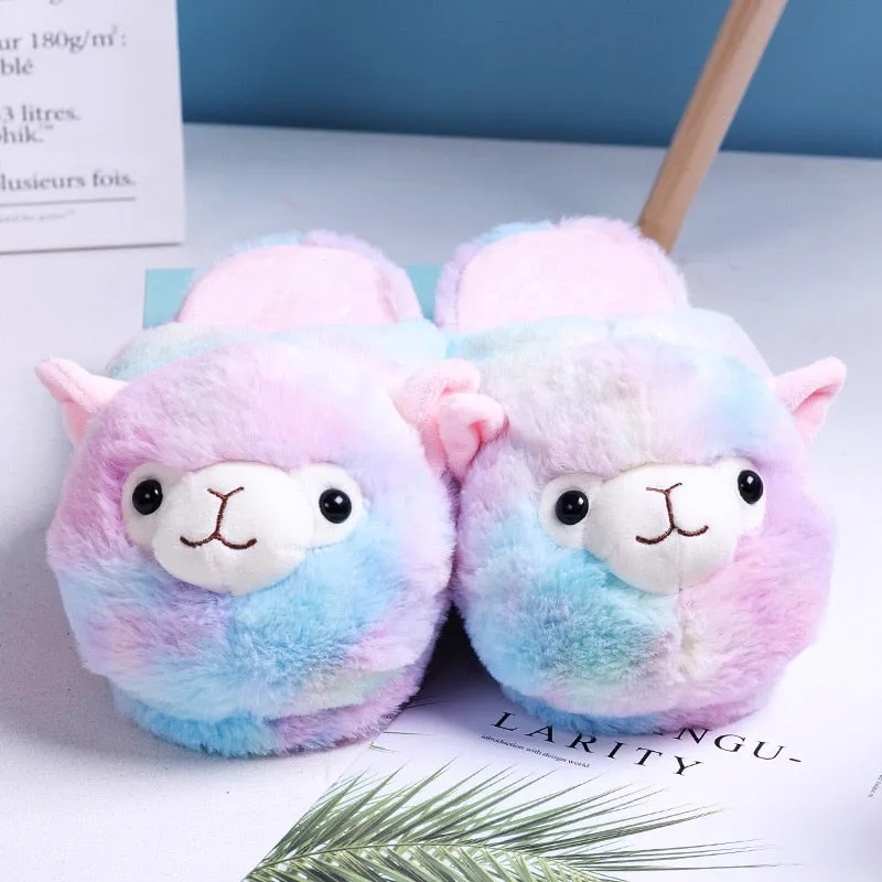 Womens Animal Fluffy Slippers