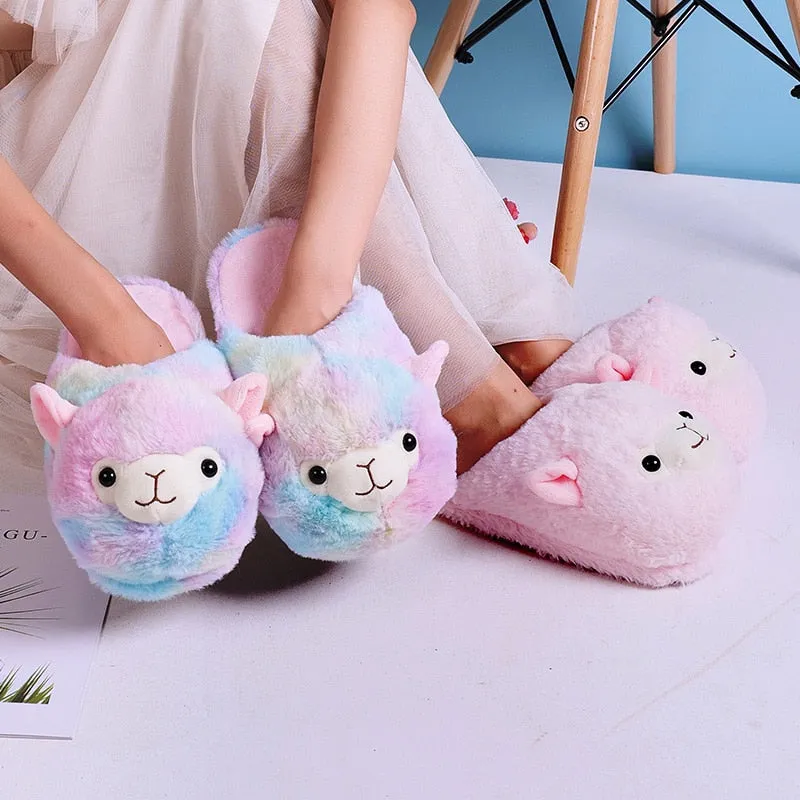 Womens Animal Fluffy Slippers