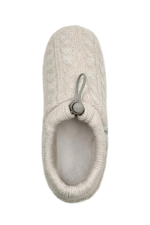 Women's Ava Cable Knit Drawstring Slippers